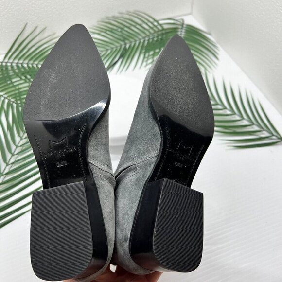 Marc Fisher LTD Vincent Women's Grey Suede Pointed Toe Ankle Booties Size 5.5M - Picture 7 of 9